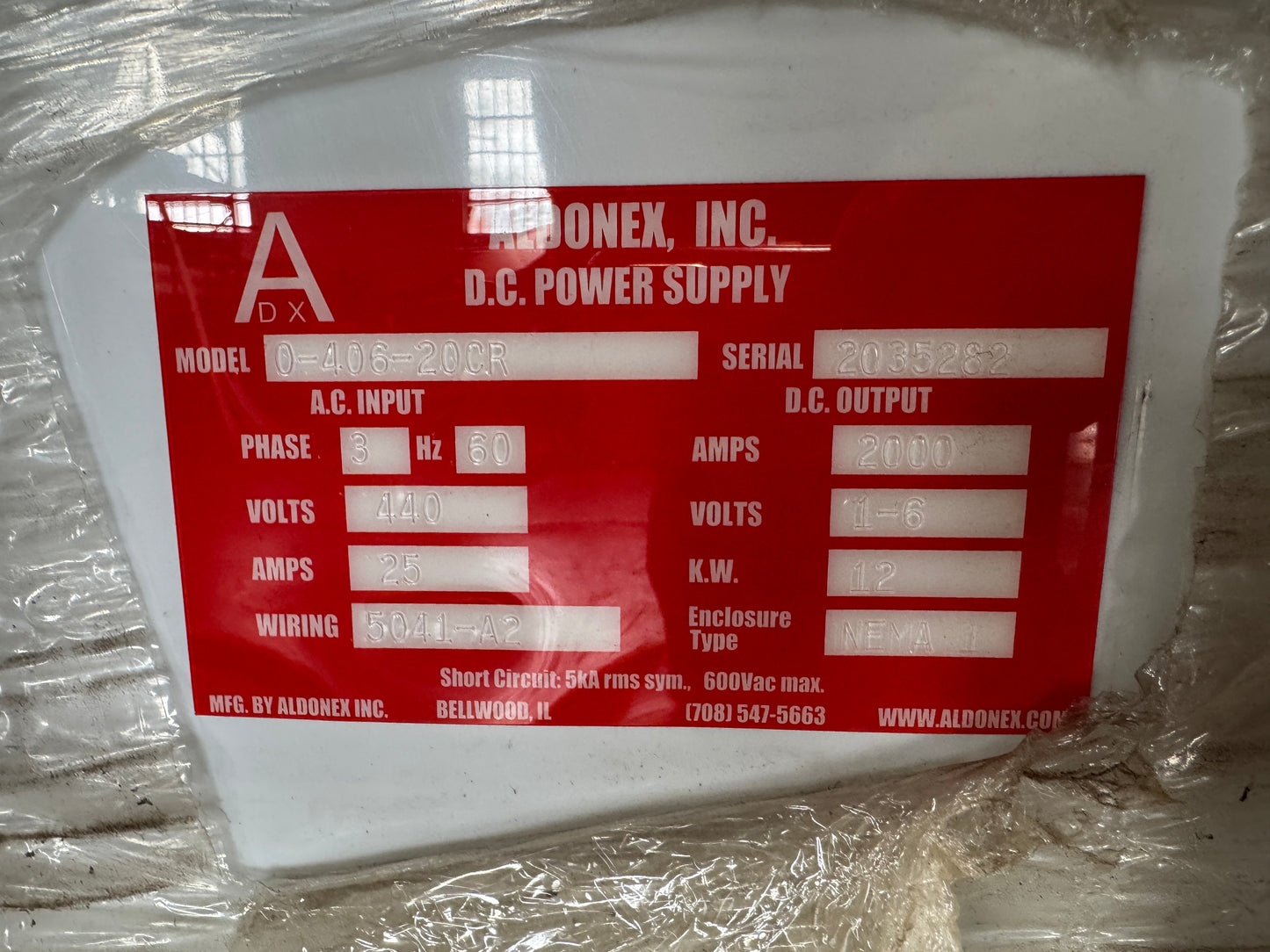 New Rectifier - 2000Amps